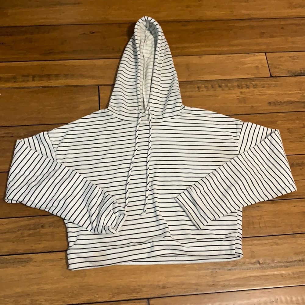 Charlotte Russe black and white striped sweatshirt